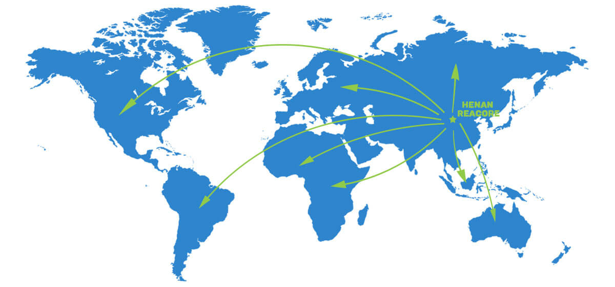 About us, our machines and equipment are sold all over the world-Henan Reacore