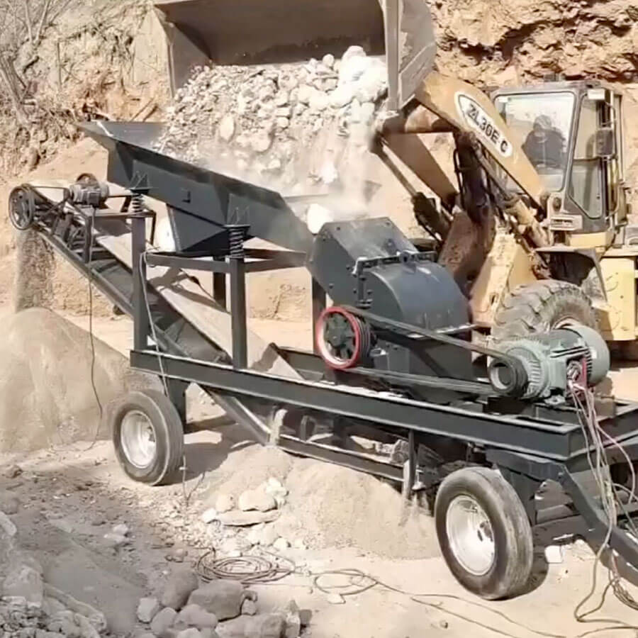 Hammer crusher working site, small hammer sand making machine for sale - Henan Reacore