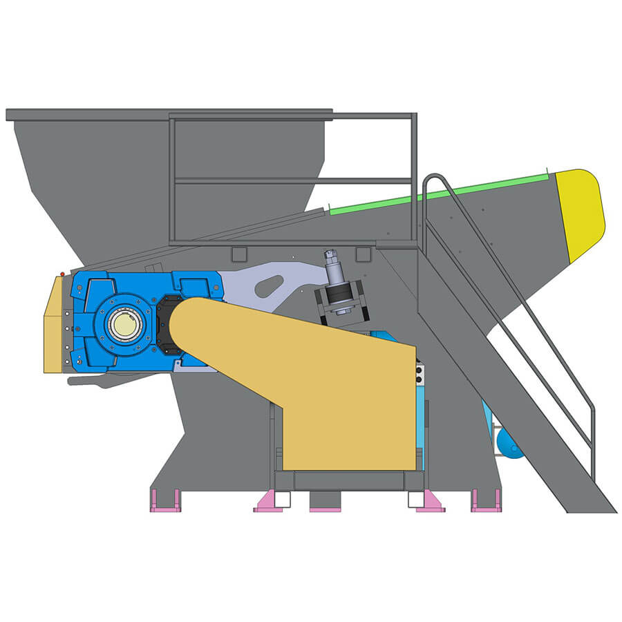 The structure of the single shaft shredder, which can shred various waste and plastics. Single shaft shredder for sale - Henan Reacore