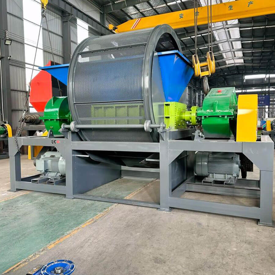 Waste tire double shaft shredder for sale, waste rubber tire recycling equipment - Henan Reacore