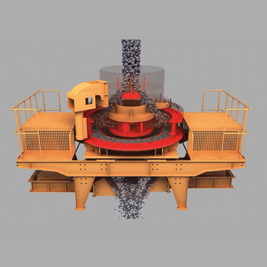 Working principle of VSI vertical shaft impact crusher, sand making production line crushing host manufacturer - Henan Reacore